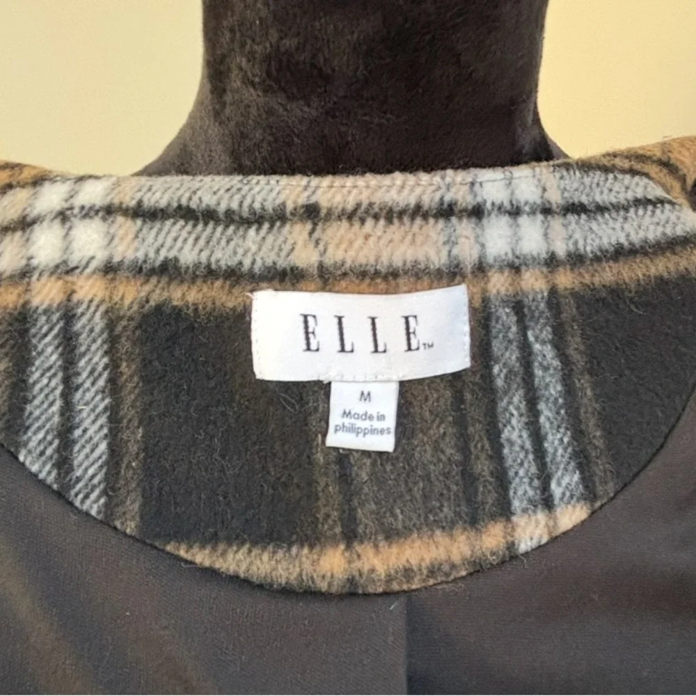Plaid Women's Jacket - Black and Brown ELLE FASHION BRAND - Picture 6 of 10
